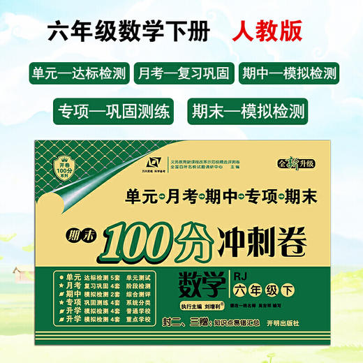百所名校试题调研 期末100分冲刺卷 六年级数学 RJ人教 下册 商品图0