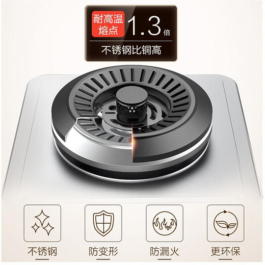 美的（Midea）一级能效4.5kw大火力燃气灶Q62 嵌入式燃气炉具灶具 钢化玻璃双灶台 商品图3