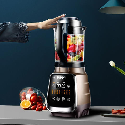 苏泊尔 (SUPOR) 静音破壁机球釜智能加热料理机多功能料理机豆浆机 1.75升 香槟色sp18s 商品图2