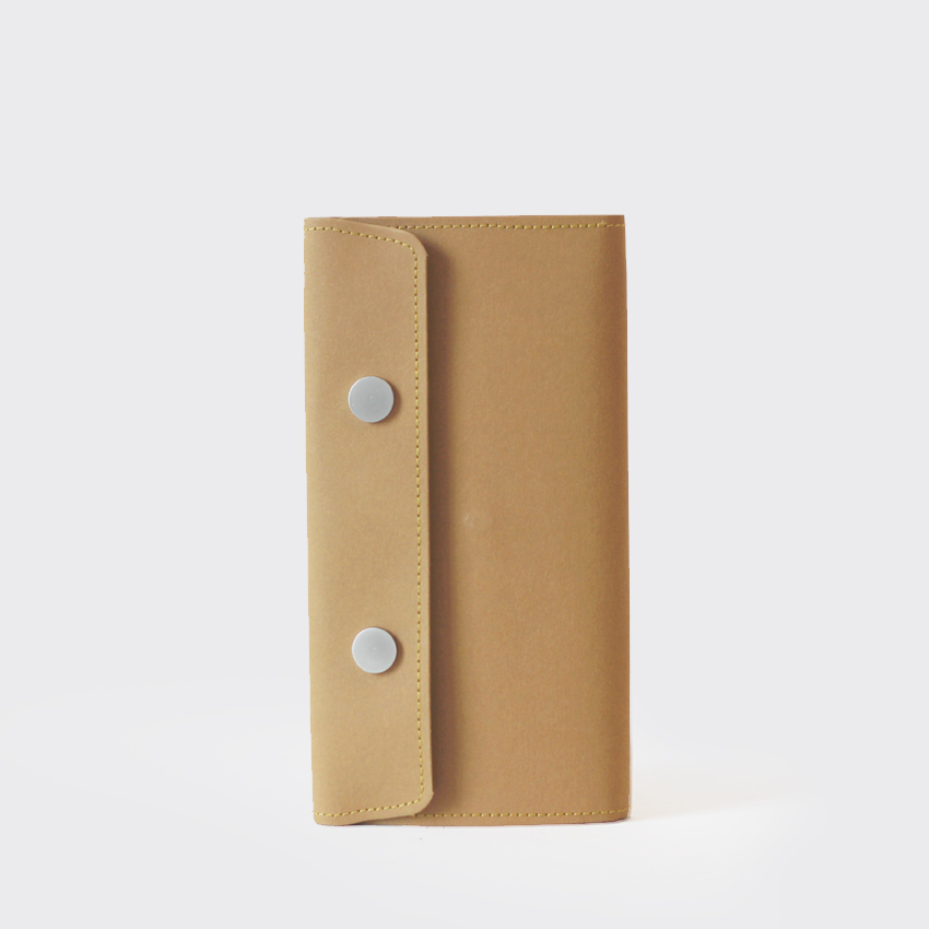 PAPER系列 双扣钱包 可水洗牛皮纸包