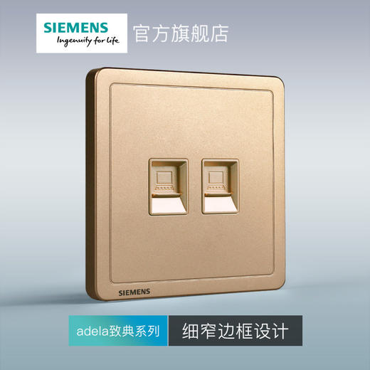 西门子开关插座面板致典日曜金二位电脑插座 商品图2