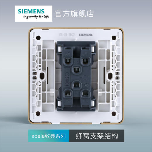西门子开关插座面板致典日曜金二开双控开关带荧光 商品图4