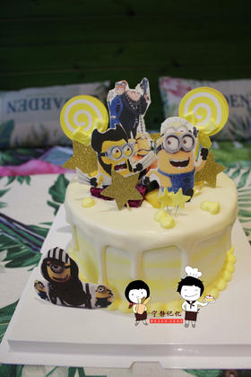 奶油蛋糕 下单前请仔细阅读商品详情 小黄人 淋面如需增加或者修改文字 请下单备注 