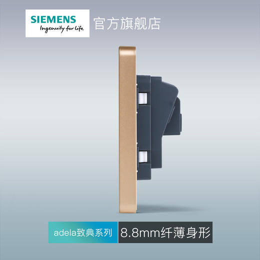 西门子开关插座面板致典日曜金16A三孔插座 商品图3