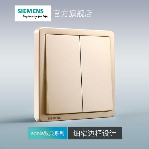 西门子开关插座面板致典日曜金二开双控开关 商品图2