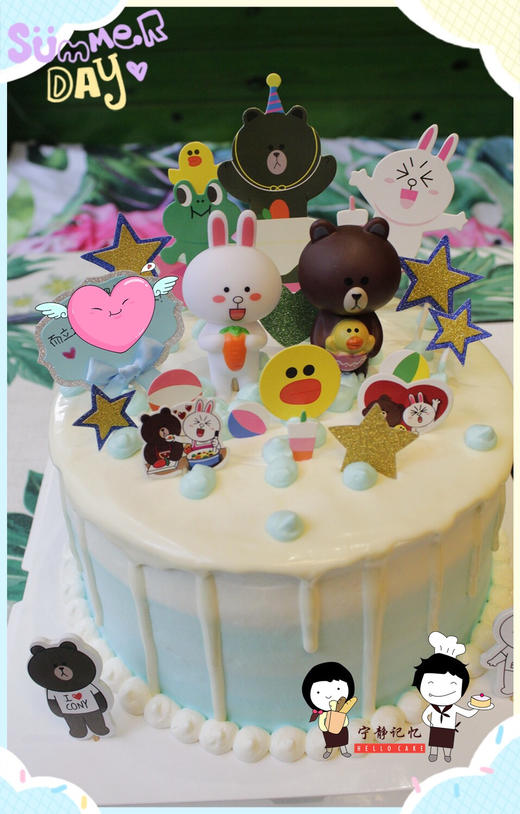 奶油蛋糕 下单前请仔细阅读商品详情 line friends 可妮兔 布朗熊如需增加或者修改文字 请下单备注 商品图1