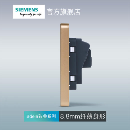 西门子开关插座面板致典日曜金10A三孔插座 商品图3