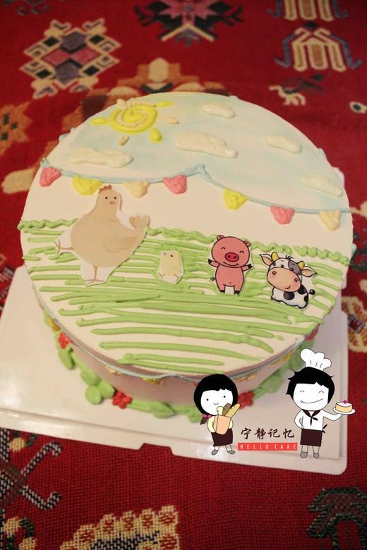 奶油蛋糕 下单前请仔细阅读商品详情 动物 小鸡 小猪 小牛如需增加或者修改文字 请下单备注 商品图0
