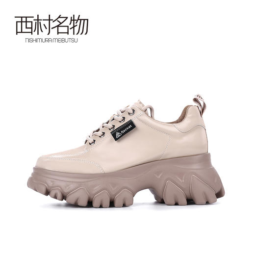 西村名物2020春季新品潮流休闲厚底舒适牛皮老爹鞋女X20AM16551 商品图2