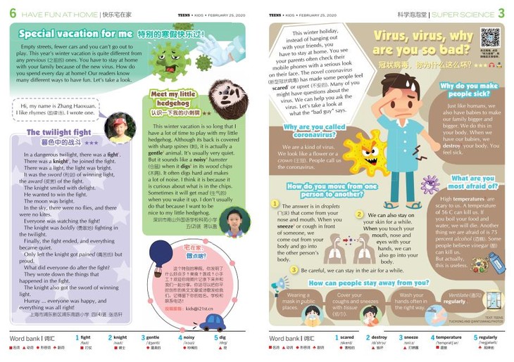 21世纪学生英文报·小学2020年新学期报纸预订 (每月快递配送)