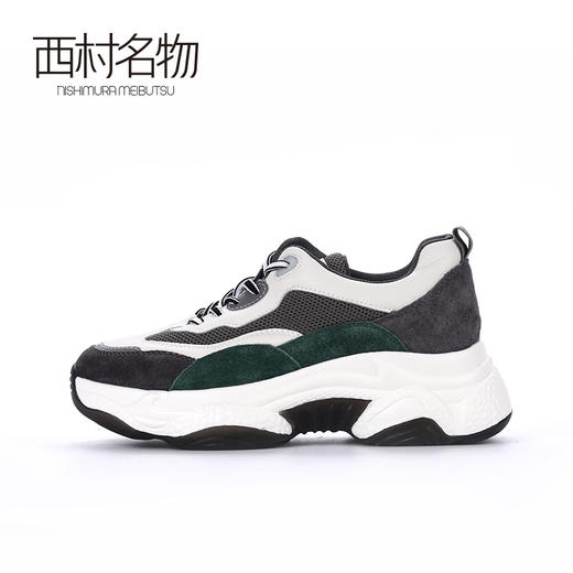 西村名物2020春季新品撞色拼接透气网面绑带老爹鞋女-X20AM19091 商品图1