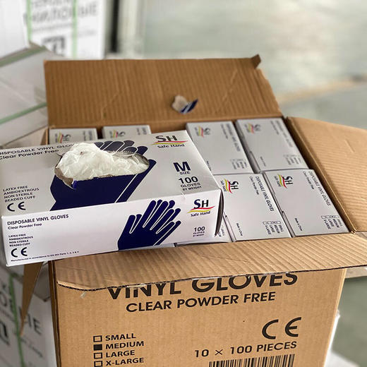出口转内销 PVC一次性食品级手套整箱十盒1000支顺丰包邮 商品图3
