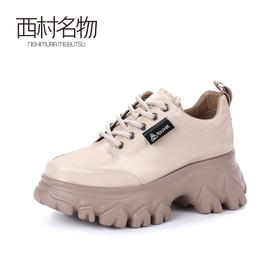 西村名物2020春季新品潮流休闲厚底舒适牛皮老爹鞋女X20AM16551