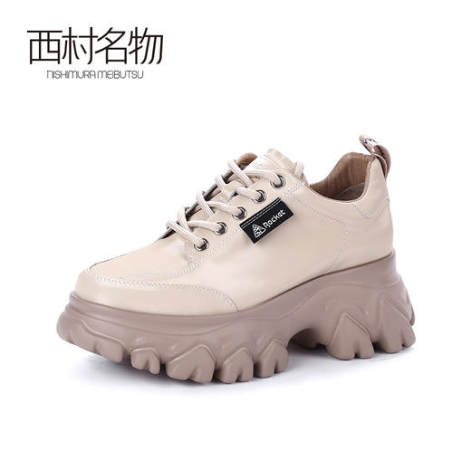 西村名物2020春季新品潮流休闲厚底舒适牛皮老爹鞋女X20AM16551 商品图0