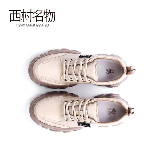 西村名物2020春季新品潮流休闲厚底舒适牛皮老爹鞋女X20AM16551 商品图1