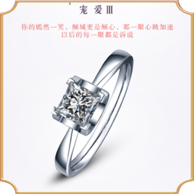 埃菲尔印记婚戒18K白金钻石戒指女1克拉结求婚戒正品宠爱III