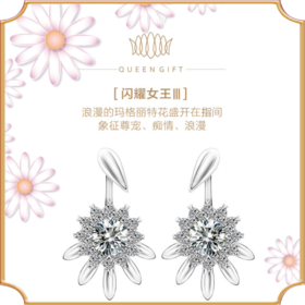 QueenGift系列118K金钻石耳坠闪耀女王3