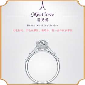 MLE超级珠宝18K白金1克拉钻石戒指求结婚戒对戒群镶遇见爱I