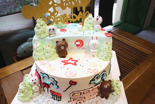 下单前请仔细阅读商品详情 奶油蛋糕 line friends 可妮兔 布朗熊 如需增加或者修改文字 请下单备注  商品图0