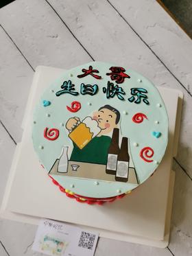 奶油蛋糕 下单前请仔细阅读商品详情 喝啤酒的男士 如需增加或者修改文字 请下单备注