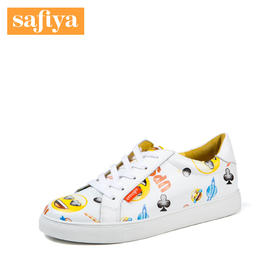 商场同款 |Safiya X emoji合作款春秋季牛皮休闲小白鞋商场同款平底舒适女鞋SF81112148