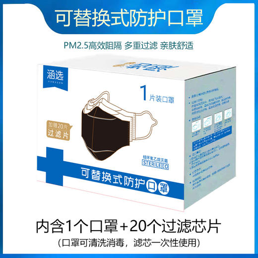 【现货速发】可替换式一次性防护口罩垫(内含1个口罩+20个过滤芯片)   增加口罩使用次数  保持口罩内部卫生 舒适透气 商品图0