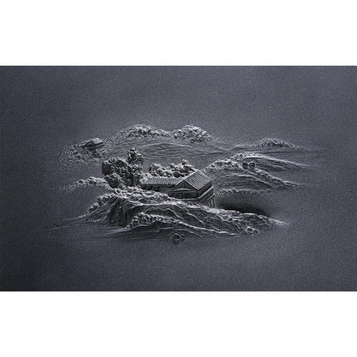 木竟 楼台月夜 乌金石茶盘 80cm*30cm*3cm 商品图2