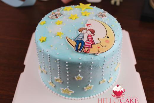   下单前请仔细阅读商品详情  奶油蛋糕 情侣 小星星  如需增加或者修改文字 请下单备注  商品图1