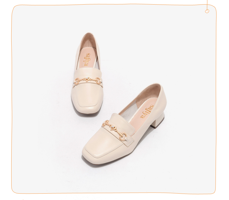 新品上市 | Safiya/索菲娅2020春季节方头粗跟一脚蹬女单鞋乐福鞋SF01111036