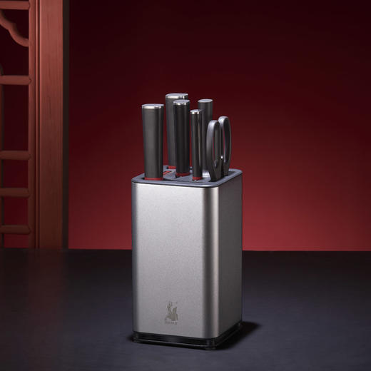 【拿铁铁器中华家刀】美系列M3七件套 七星高照厨房全套菜刀 切片刀斩骨刀熟食刀水果刀剪刀磨刀棒 商品图0