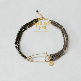 spoiledbrat jewelry别针系列手链-茶色尖晶石、茶晶