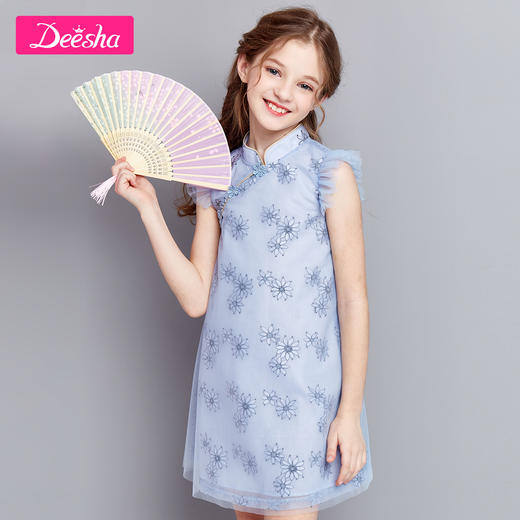 笛莎童装女童连衣裙2020年夏季新款中大童儿童时髦洋气气质连衣裙 商品图2