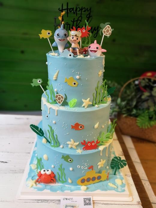 下单前请仔细阅读商品详情 三层 海底世界  如需增加或者修改文字 请下单备注 商品图0