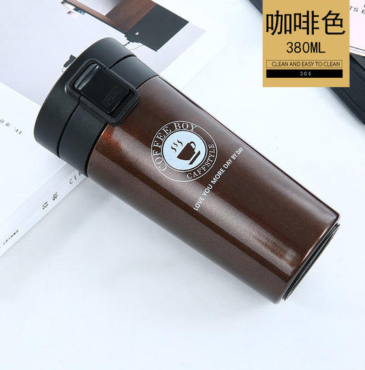创意不锈钢保温杯学生户外运动水杯礼品便携居家日用咖啡杯弹跳杯子 商品图7
