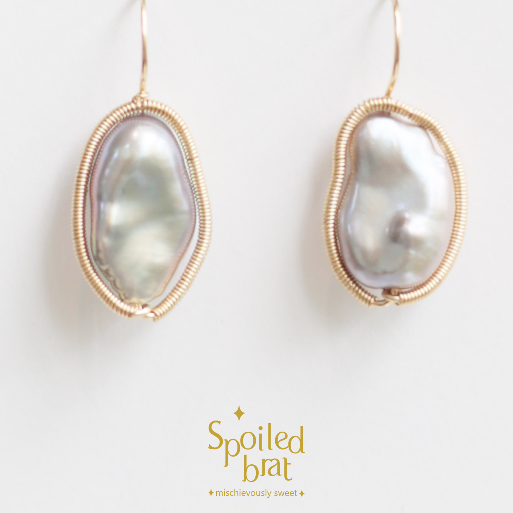 spoiledbrat jewelry异形珍珠耳环