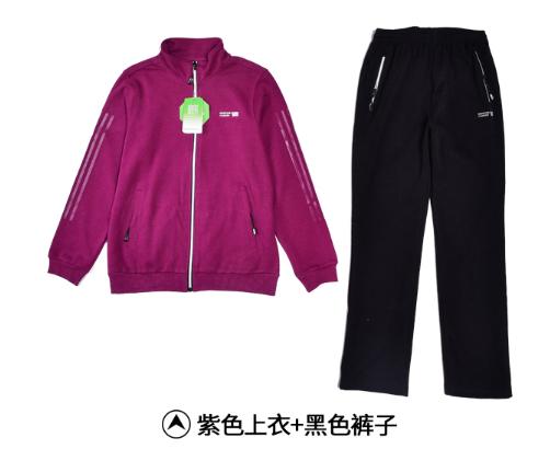 威鼎女士运动休闲套服针织两件上衣裤子印花透气柔软套装 商品图0