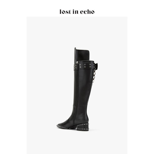 新年闪购lost in echo链条过膝中筒马靴 商品图4