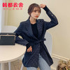 韩都衣舍2020春装新款韩版女装宽松条纹系带女士西装RJ9037樰 商品缩略图0