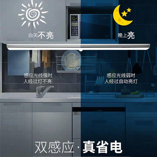 感应灯人体感应灯家用无线安装充电款小夜灯橱柜灯过道楼道衣柜灯 商品图3