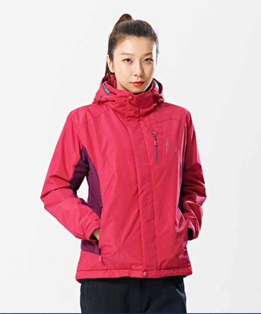 威鼎新品女士寒冬保暖防寒服户外防水连帽冲锋衣男女情侣棉外套 商品图0