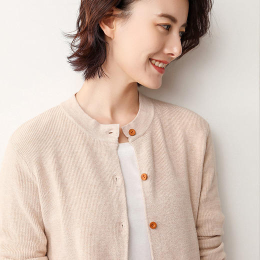 【春季偏爱之选 优雅软糯】 圆领针织开衫 8色可选 春装新款 圆领短款套头 宽松外套 商品图2