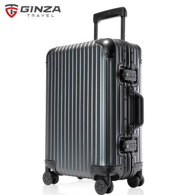 银座全铝镁合金拉杆箱20寸商务行李箱金属铝框旅行箱男AL-0020K 商品图0