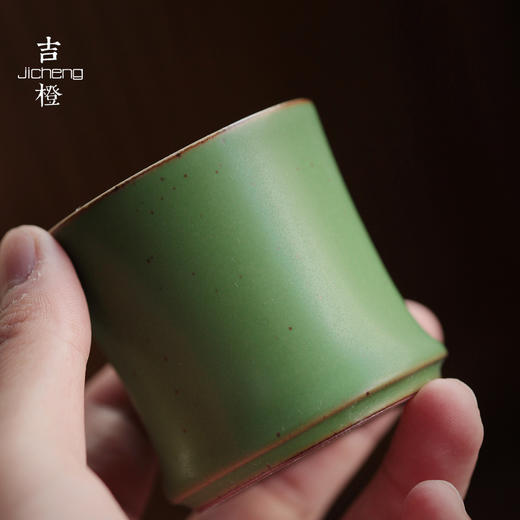 【茶杯/品茗杯】青竹品杯主人杯功夫茶杯陶瓷品茗杯小单杯手工杯垫套装品茶杯子 商品图4