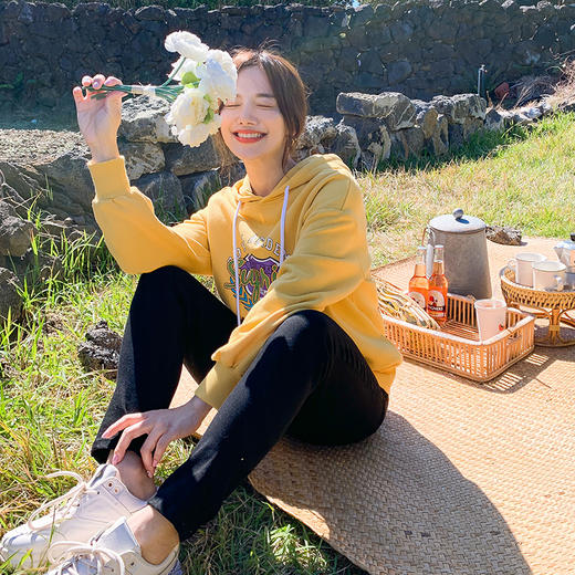 范奎恩韩版大码女装上衣胖MM2020春款新款胖妹妹宽松显瘦加绒卫衣 商品图2