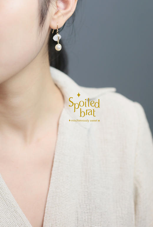 spoiledbrat jewelry马眼月光石珍珠耳环 商品图2