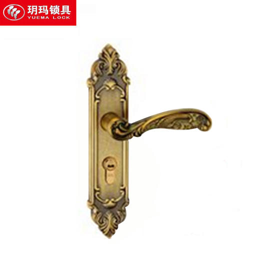 玥玛-CDZ80130AR（黄古铜面板）门锁 商品图0