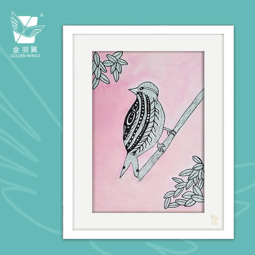 装饰画《孤枝》 金羽翼残障小艺术家手绘作品 复制画/原画 商品图0
