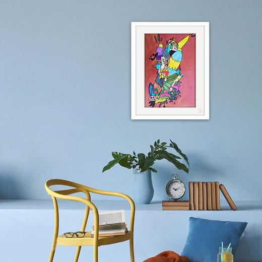 装饰画《寄生兽家庭》 金羽翼残障小艺术家手绘作品 复制画/原画 商品图1