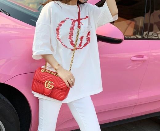 点此购买 GUCCI男女款斑驳烫钻短袖t恤 爷137767 商品图3