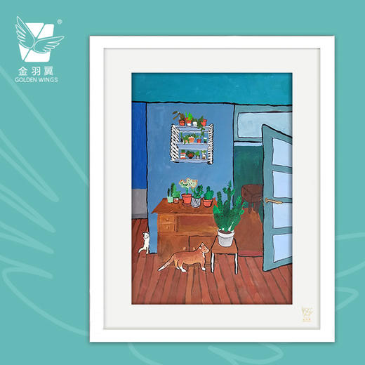 装饰画《小小的世界》 金羽翼残障小艺术家手绘作品 复制画/原画 商品图0